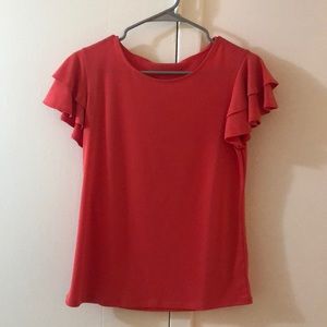 Adrianna Papell Double Flutter Sleeve Top